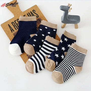 5 Pairs Soft Cotton Baby Socks – Cute Animal Design (0-7Y)