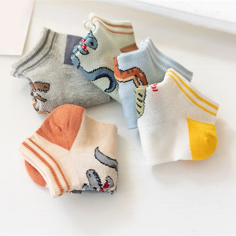 Dinosaur Boys Socks (5 Pairs) -1 to 12 years old