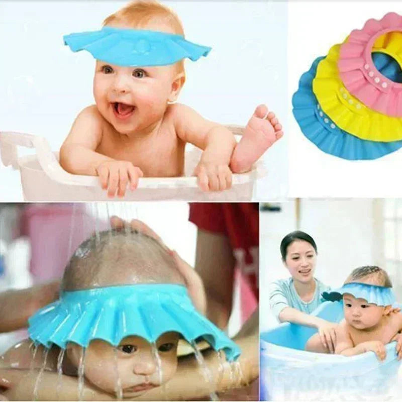Adjustable Baby Bath Cap – Waterproof Shampoo & Splash Guard